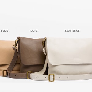 Echtleder Crossbody-Tasche, handgefertigt mit minimalistischem Design, das perfekte Geschenk, Handgefertigt in 4 Größen und 16 Farben.
