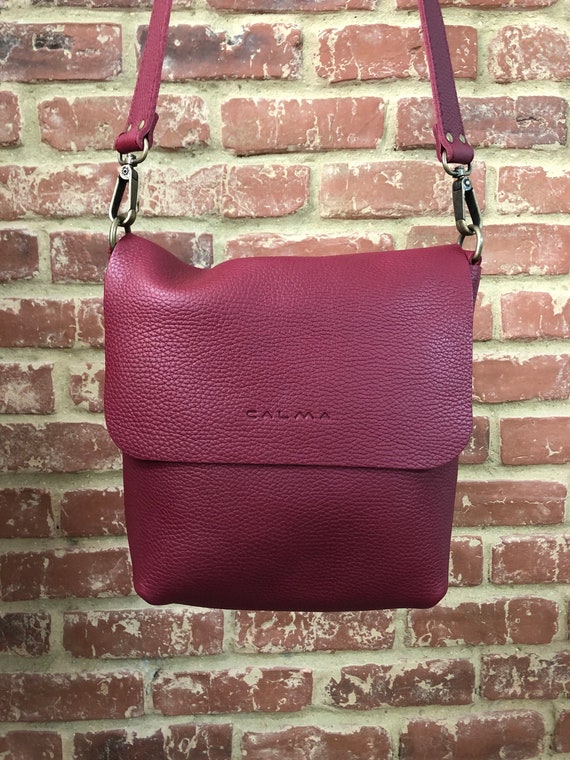 Bolso bandolera de piel con correa Ita bolsa. Etsy