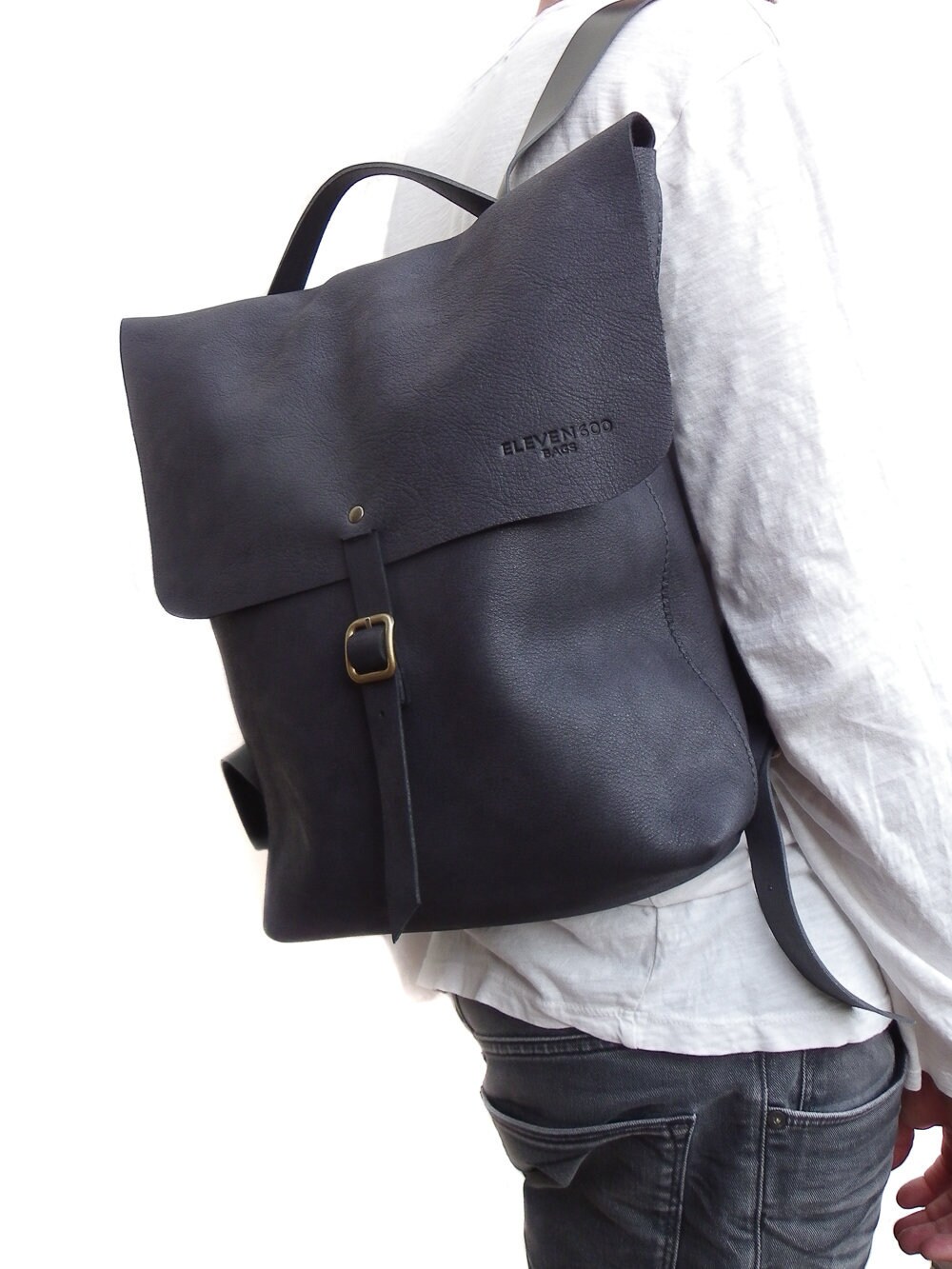 spanish leather backpack