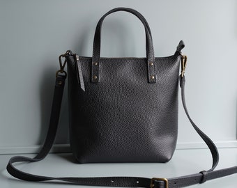 Leather Mini Tote Crossbody Bag you will love its easy-going style and minimalist style  Handcrafted. SUN