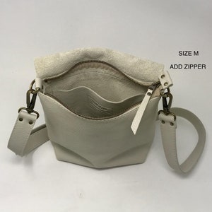 Minimalist Leather Crossbody Bag. Hand made leather bag image 6