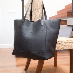 Leather Tote Bag Handmade Glo image 4
