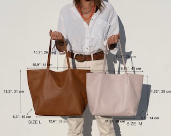 Leather Tote Bag Full Grain Leather Tote Bag Personalized gifts,  Cloud Oslo.