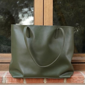 Leather Tote Bag Full Grain Leather Tote Bag Personalized gifts, Cloud Oslo. image 3