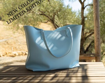 Leather Tote Bag Full Grain, Leather Tote Bag Personalized gifts,  New color ,  Limited edition.