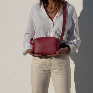 Leather Crossbody Bag Leather Ita bag MERY image 3