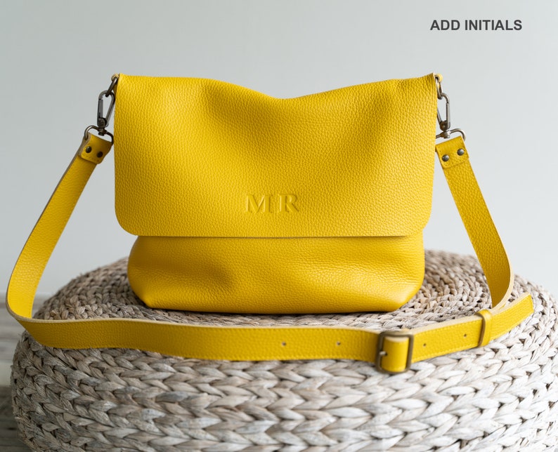 Minimalist Leather Crossbody Bag. Hand made leather bag image 8