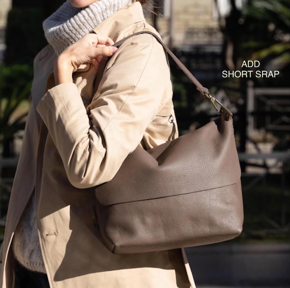 Leather Crossbody Bag With Removable Strap. Genuine Leather