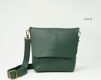 Available in 16 colors! Leather Crossbody Bag. Handcrafted. UN