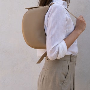 Shoulder Leather bag. Handmade bag. MOON image 6