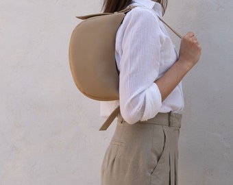 Shoulder Leather bag. Handmade bag. MOON