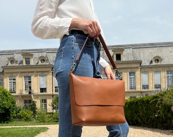 Sac bandoulière en cuir. Sac en cuir. sac en cuir fait main. ONU L'original.