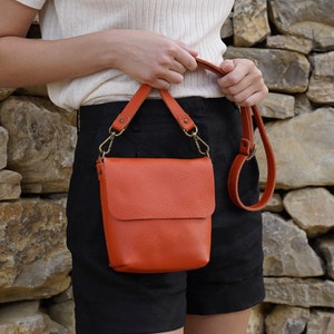 Available in 16 colors! Leather Crossbody Bag, Handcrafted. UN