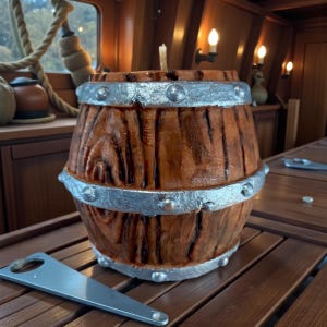 The Salted Rum Ember Barrel Novelty Ljus, Samlare, Berättelseföremål, Försvunnen Sjöman, Gåvor, Stor Ljusstake, Nautisk, Hav, Ocean