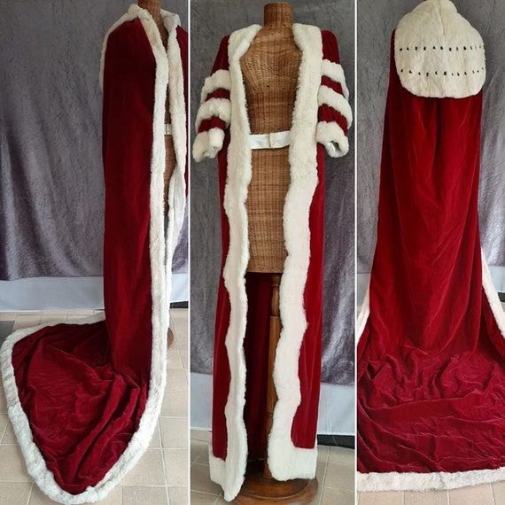 Real Coney Fur Trimmed Dress & Cape Set. Costume,