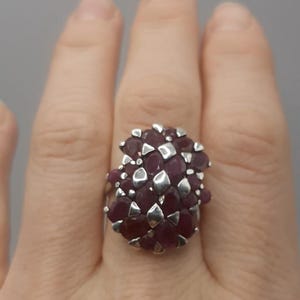 Genuine Ruby & Silver Ring UK Q.5