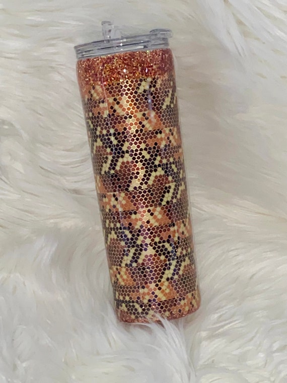 Skinny Stainless Tumbler 20oz  - Faux Snake Skin