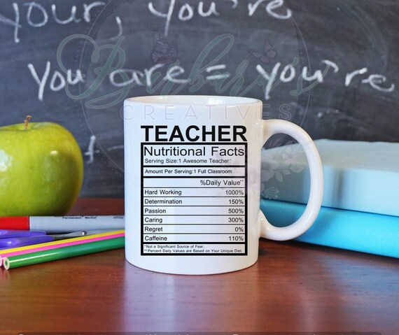 Teacher Nutritional Facts Mug