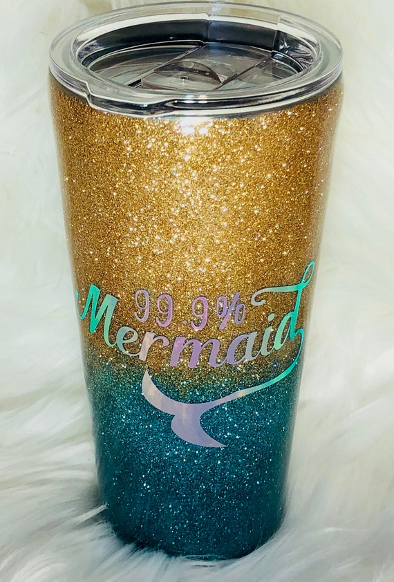 Mermaid Glittered Stainless Steel 24oz Tumbler Personalized Tumbler