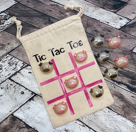 Tic Tac Toe - portable game, Travel size Tic Tac Toe, Outdoor game, kids party favor, kids games- Ready to Ship