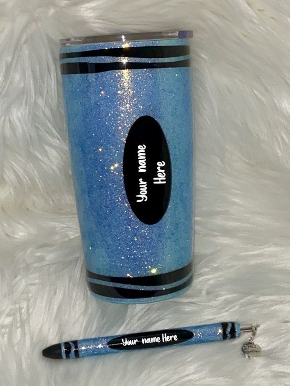 Teacher's Crayon 20oz Tumbler/Pen Set (Teacher's Gift, Teacher Appreciation, Crayon, Glitter Cup, Teacher cup)