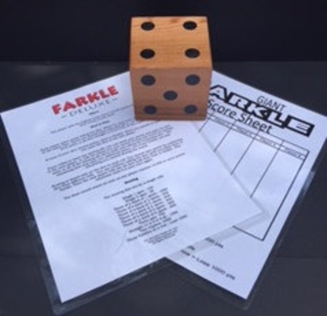 thumbnail image 2 of Yardzee Farkle Premium Outdoor 6 Cedar Dice Game With Clipboard & 4 Score Cards 2 of 5