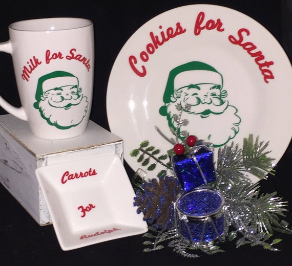 Milk and Cookies for Santa - Cookies for Santa - Santa Plate - Santa Cup - Santa Mug - Milk for Santa Cup - Christmas Eve