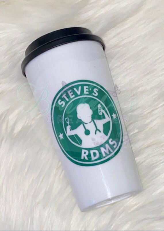 Sonographer's (Male) Personalized Starbucks Style Cup (Sonographer, BSN, RMDS, Nursing Students, Nursing Instructors, Nursing Graduation)