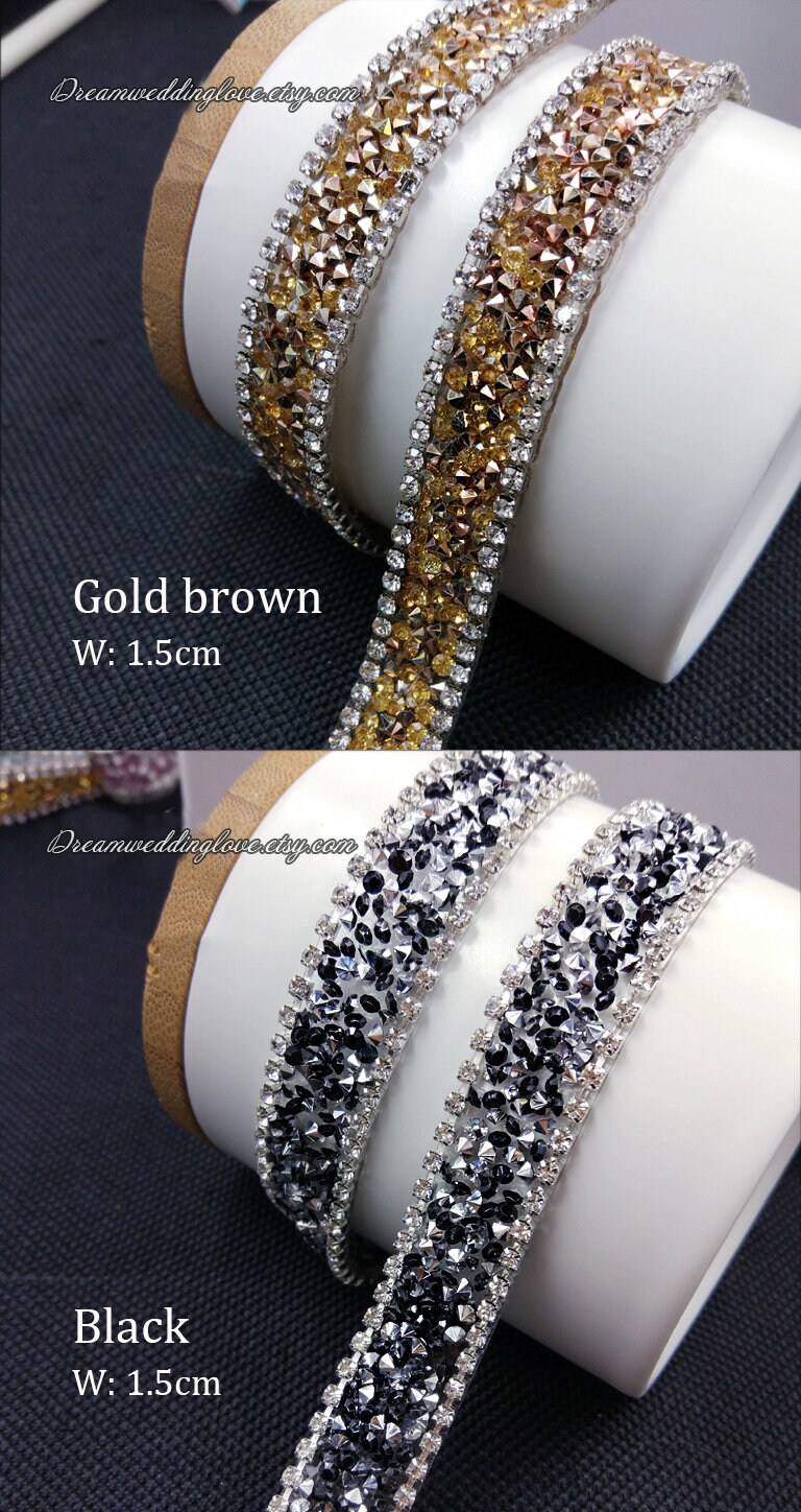 Clear Rhinestone Trims Thin Crystal Trims,clear Beaded Rhinestones Trim for Dress,pink,blue ...