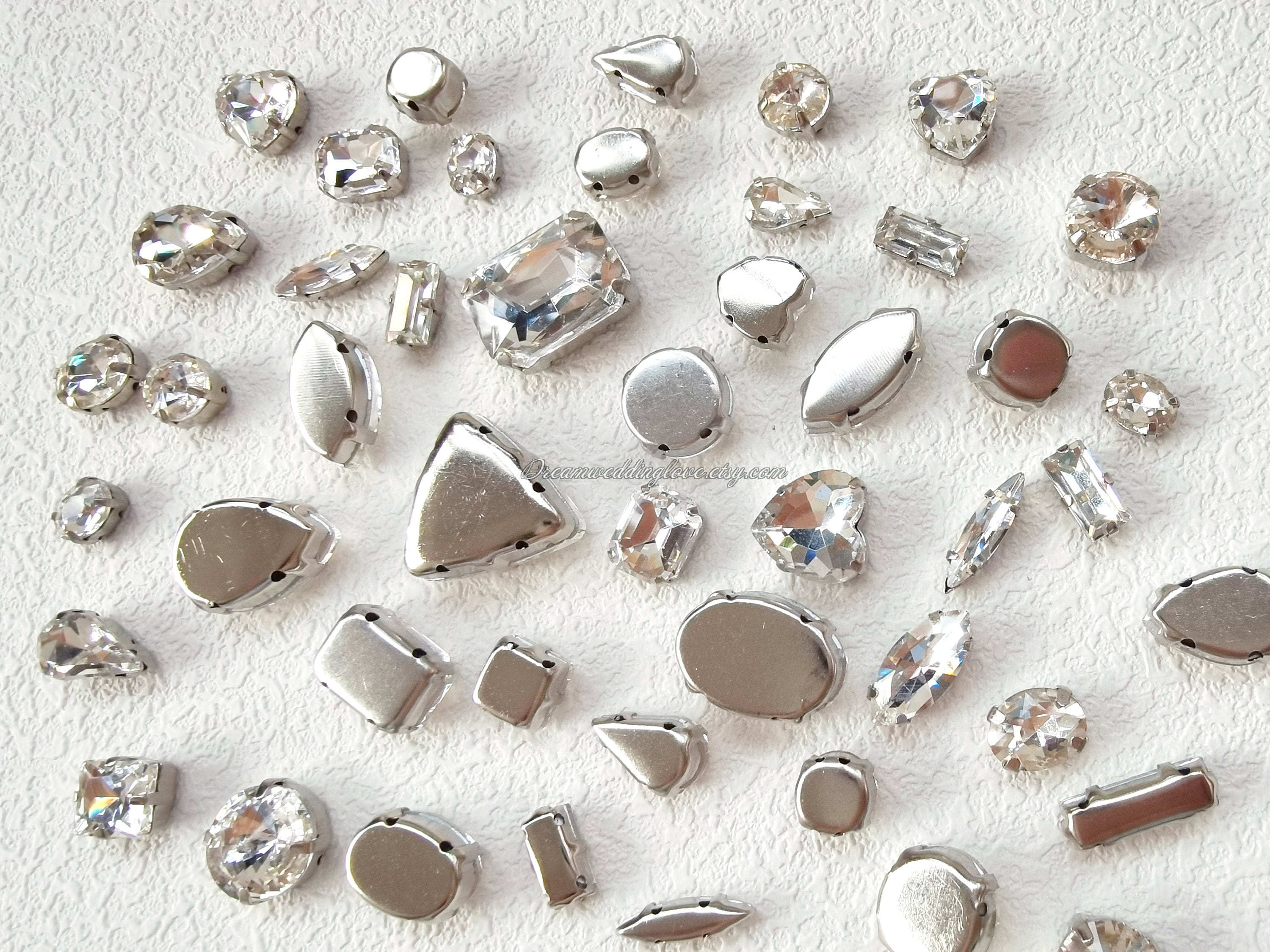 Mix Size Clear Sew on Rhinestones Beads --crystal Clear Glass Teardrop ...