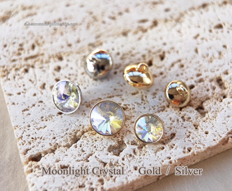Stone For Button Color Rhinestone Crystal Buttons: Round Shank Buttons for Sewing - Etsy
