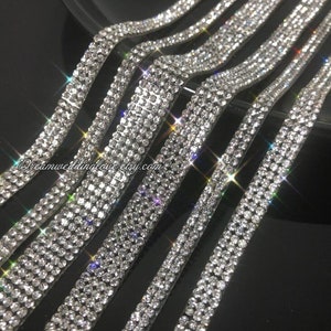 Crystal Trims Iron on,Silver Beaded rhinestones Ribbon 2Yard , for dress, for belt ,for shose , for head band, for bouquet