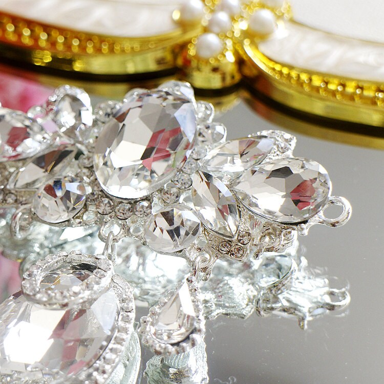 Rhinestone Tassels Rhinestone Broochwithout Pin Etsy