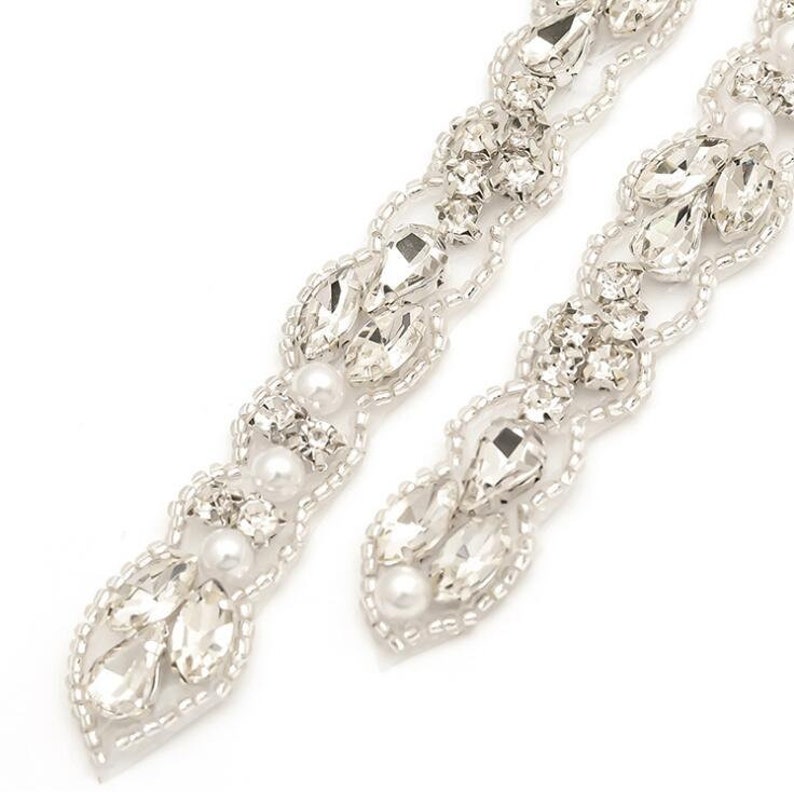 Rhinestones Trims beads trim pearl trim Crystal lace Etsy