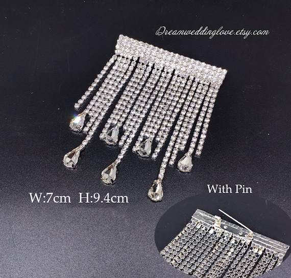 1Pc DIY Clear Rhinestone Applique Trims for Bridal Costume Sewing Craft 4 Types