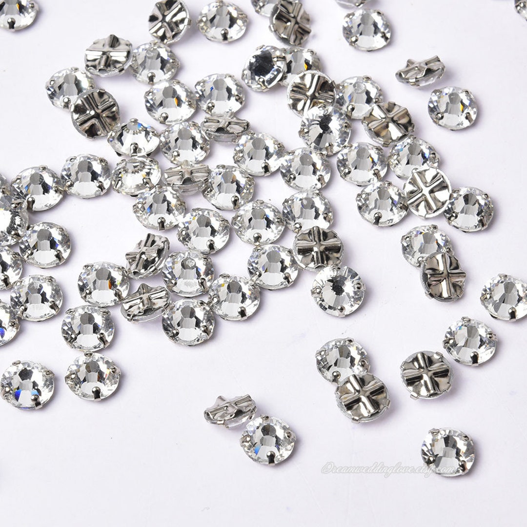 Clear Crystal Roses Montees, 4mm SS16, 5mm SS22 Preciosa Crystal Rose