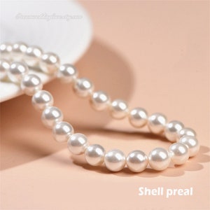 Shell Pearl Beads1 Full Strand 14&quot; --White Round pearls loose pearl beads rice white pearls 3/4/5/6/8/10/12mm