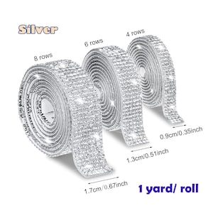 Self-Adhesive Crystal Rhinestone Diamond Ribbon Glittering Rhinestones Sticker for Arts Crafts Wedding Birthday DIY