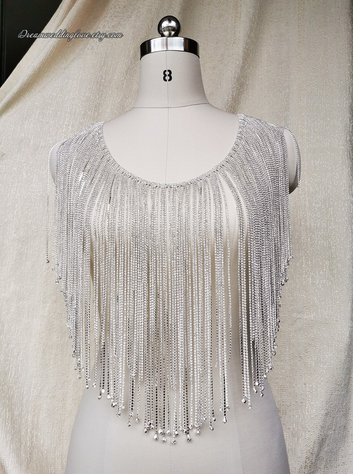 Rhinestone Fringe Chain Overlength Fringe Rhinestone Trim Etsy