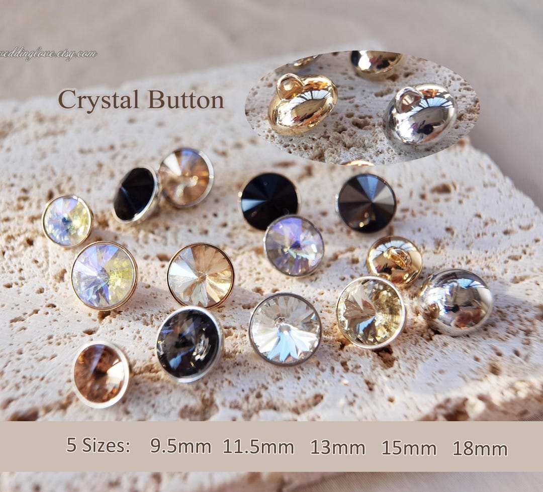 Rhinestone Crystal Buttons: Round Shank Buttons for Sewing - Etsy