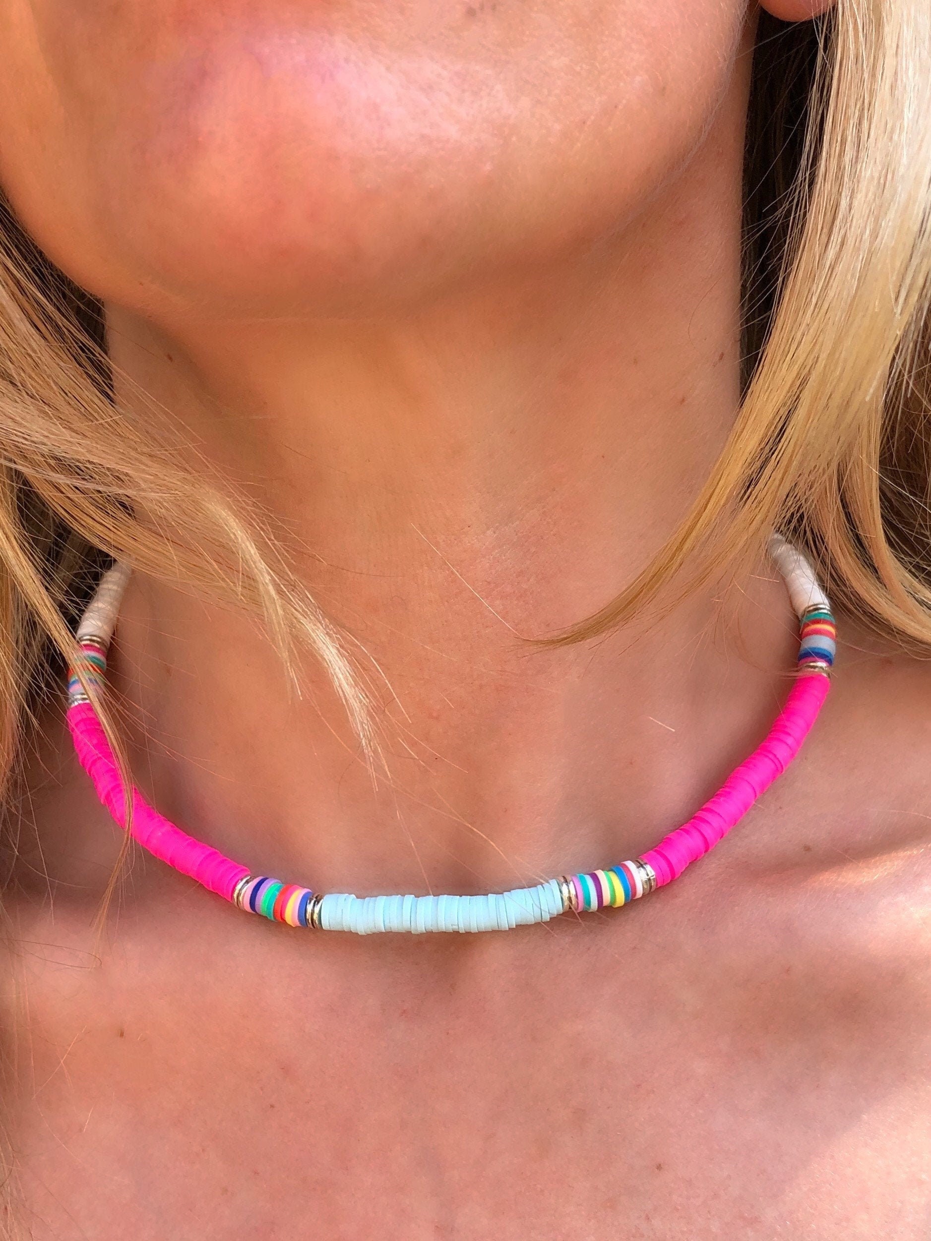 Heishi Bead Necklace Multi Colour 