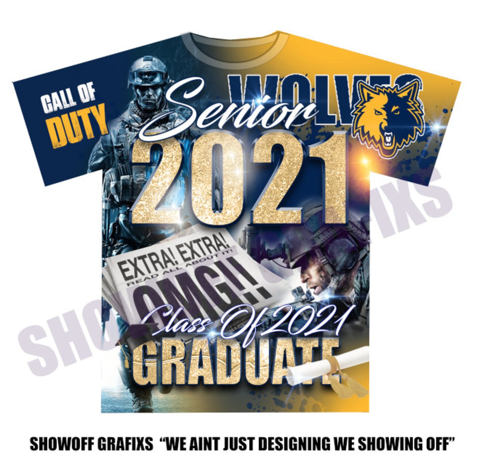Graduation All Over 3D sublimation t-shirt designer template | Etsy
