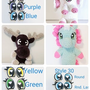 Style 30, 3 or 5 sets 1"-2"(25mm-51mm) Style 30 Felt Eyes for Amigurumi Plushies