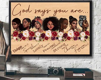 Black Melanin Poster No Frame Black Queen God Says You Are Poster Black Melanin Poster No Frame Black Queen God Says You Are Poster