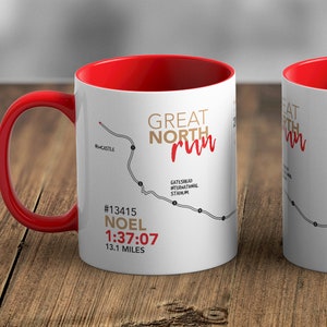 Personalised Great North Run Half Marathon Route Mug Memento/Souvenir