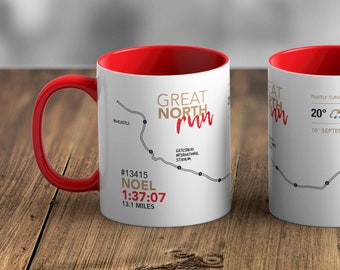 Personalized Great North Run Mug: Half Marathon Souvenir