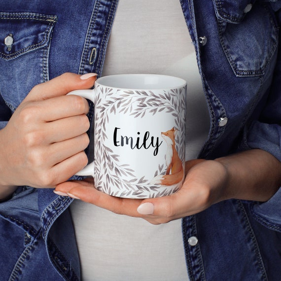 Personalised Watercolour Fox Mug