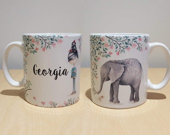Personalised Watercolour Elephant Mug