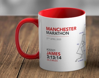 Personalised Manchester Marathon Route Mug Memento/Souvenir