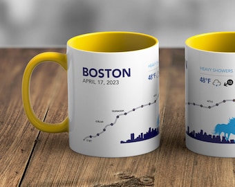 Personalised Boston Route Marathon Mug Memento/Souvenir